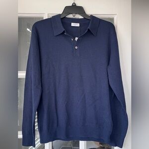 NWT Tom James Cashmere Navy blue Long Sleeve sweater